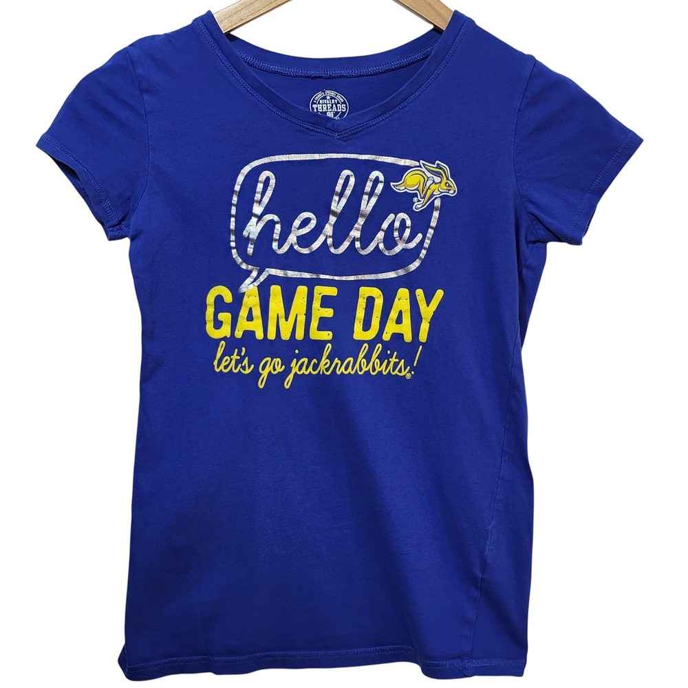 Rivalry Threads SDSU Jackrabbits Girls Blue Hello Game‎ Day Graphic Tee L 10/12